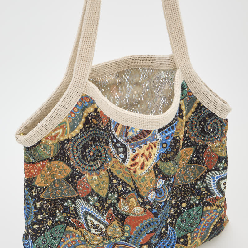 Borsa a tracolla tote con stampa floreale in stile bohémien - image 3