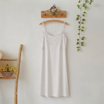 Sottoveste in cotone e pizzo - Viola - XL - image 0