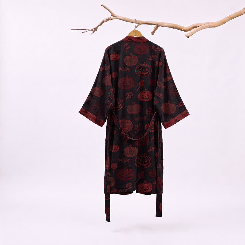 Kimono in cotone con motivo zucca spettrale - image 6