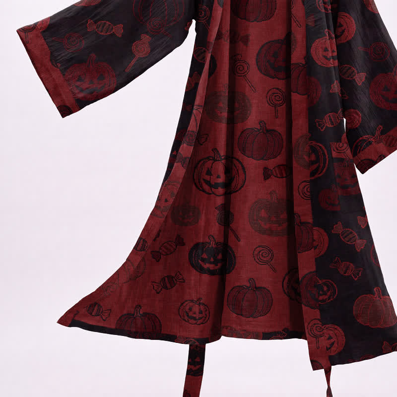Kimono in cotone con motivo zucca spettrale - image 8
