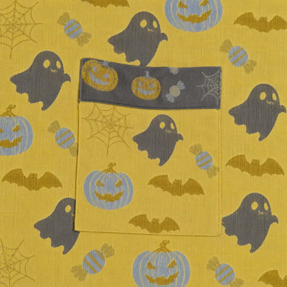 Kimono in cotone multicolore con stampa zucca per Halloween - image 14