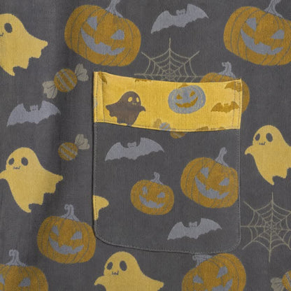 Kimono in cotone multicolore con stampa zucca per Halloween - image 19
