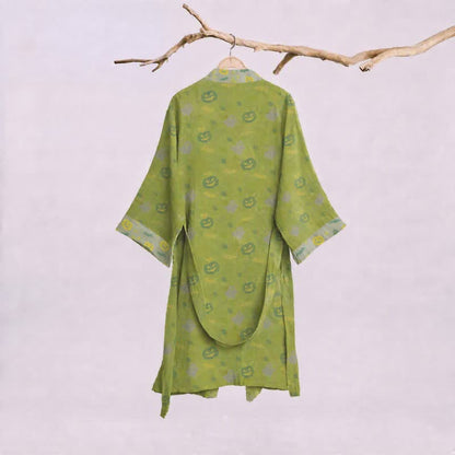 Kimono in cotone multicolore con stampa zucca per Halloween - image 21