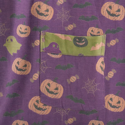 Kimono in cotone multicolore con stampa zucca per Halloween - image 34