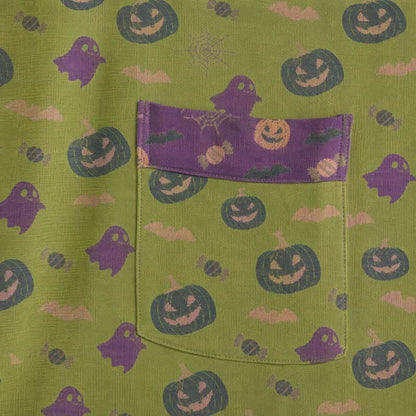 Kimono in cotone multicolore con stampa zucca per Halloween - image 39