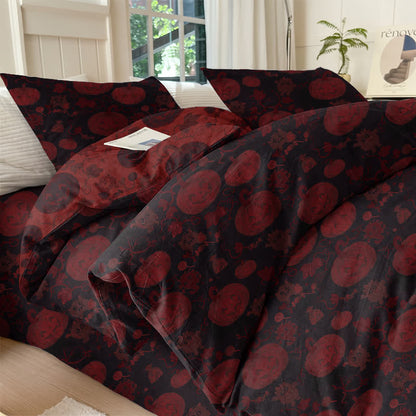 Set di biancheria da letto in cotone a 4 pezzi con motivo zucca e mostro di Halloween - Nero - Set di biancheria da letto (4 pezzi) - Matrimoniale Grande - image 9