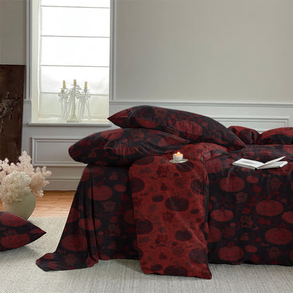 Set di biancheria da letto in cotone a 4 pezzi con motivo zucca e mostro di Halloween - image 15
