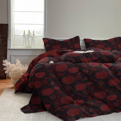 Set di biancheria da letto in cotone a 4 pezzi con motivo zucca e mostro di Halloween - image 14