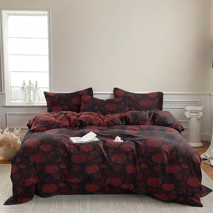 Set di biancheria da letto in cotone a 4 pezzi con motivo zucca e mostro di Halloween - image 13