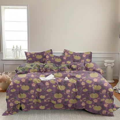 Set di biancheria da letto in cotone a 4 pezzi con motivo zucca e mostro di Halloween - image 22