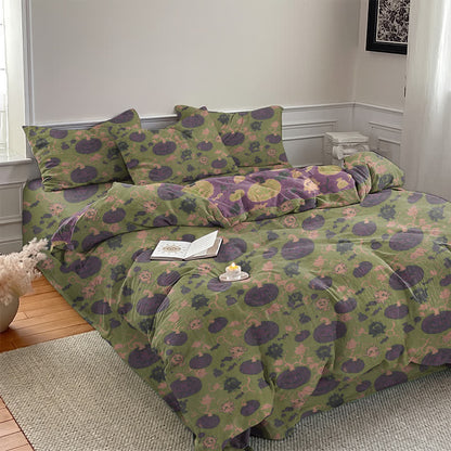 Set di biancheria da letto in cotone a 4 pezzi con motivo zucca e mostro di Halloween - image 30