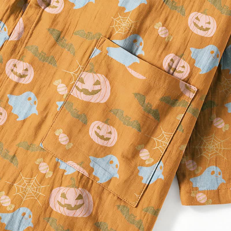 Set pigiama kimono in cotone con motivo Halloween Fantasma e Zucca - image 6