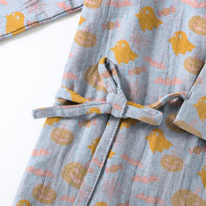 Set pigiama kimono in cotone con motivo Halloween Fantasma e Zucca - image 15