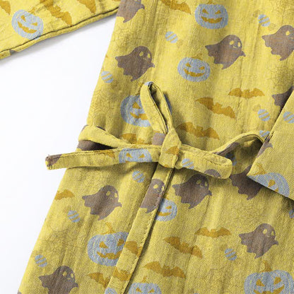 Set pigiama kimono in cotone con motivo Halloween Fantasma e Zucca - image 23