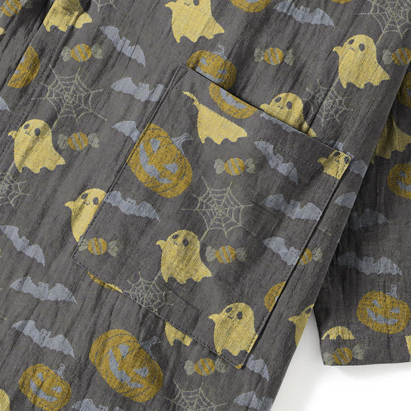 Set pigiama kimono in cotone con motivo Halloween Fantasma e Zucca - image 30
