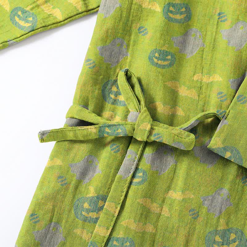 Set pigiama kimono in cotone con motivo Halloween Fantasma e Zucca - image 39