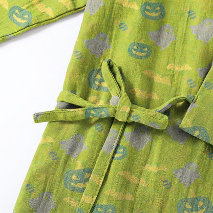 Set pigiama kimono in cotone con motivo Halloween Fantasma e Zucca - image 39