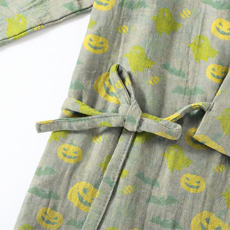 Set pigiama kimono in cotone con motivo Halloween Fantasma e Zucca - image 47