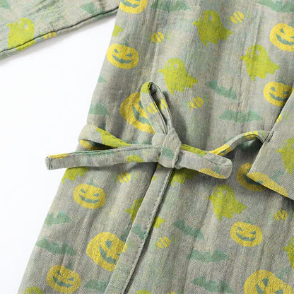Set pigiama kimono in cotone con motivo Halloween Fantasma e Zucca - image 47