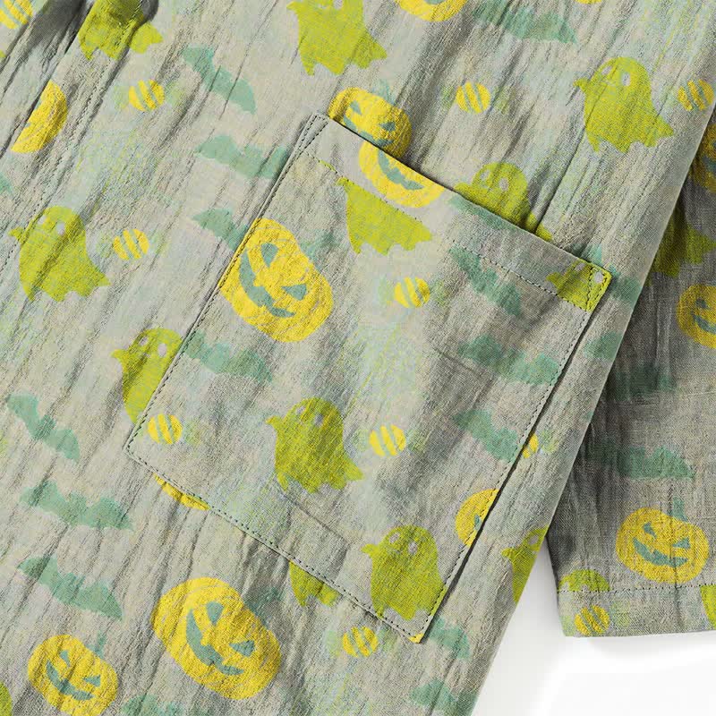 Set pigiama kimono in cotone con motivo Halloween Fantasma e Zucca - image 46