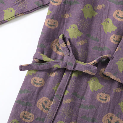 Set pigiama kimono in cotone con motivo Halloween Fantasma e Zucca - image 55