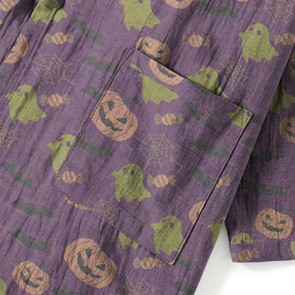 Set pigiama kimono in cotone con motivo Halloween Fantasma e Zucca - image 54