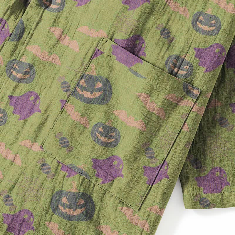Set pigiama kimono in cotone con motivo Halloween Fantasma e Zucca - image 62