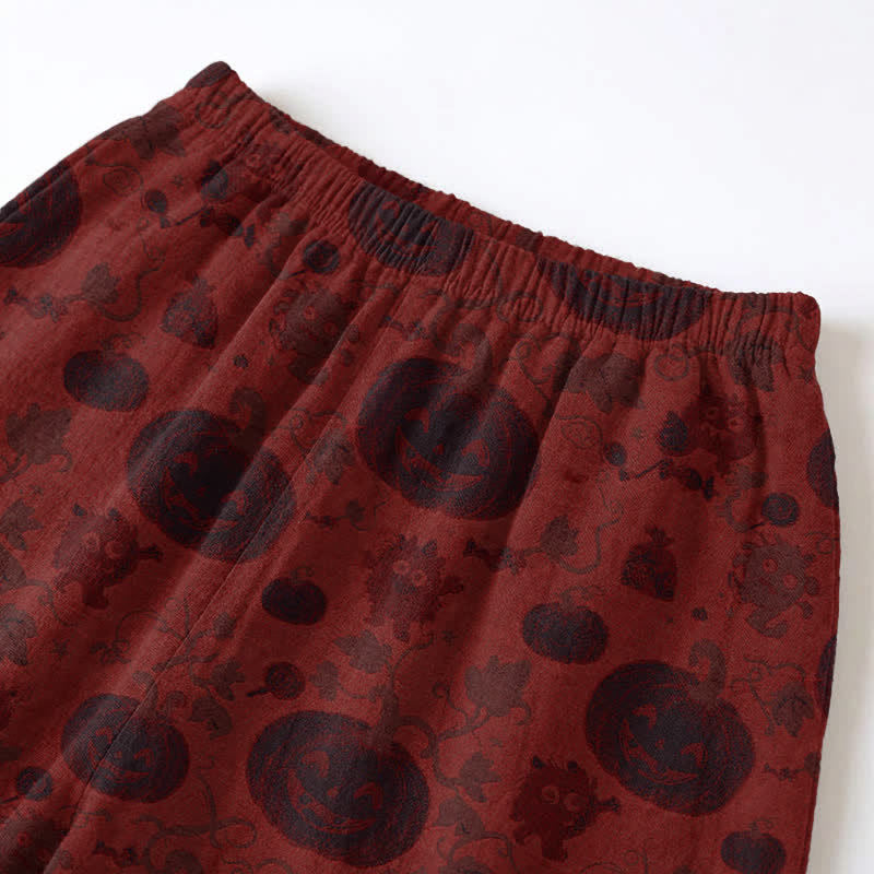 Completo da casa in cotone con mostro zucca rossa - image 6