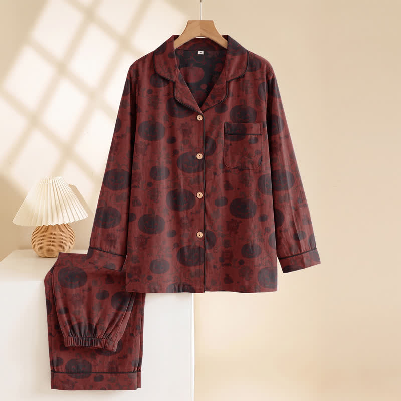 Completo da casa in cotone con mostro zucca rossa - image 3