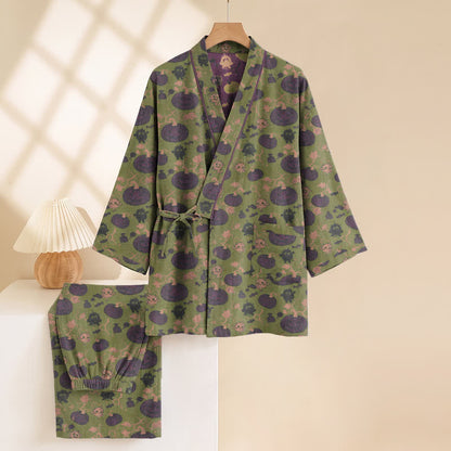 Set pigiama kimono retrò con zucca di Halloween - image 10