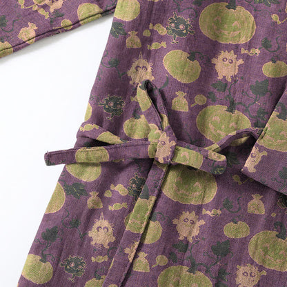 Set pigiama kimono retrò con zucca di Halloween - image 4