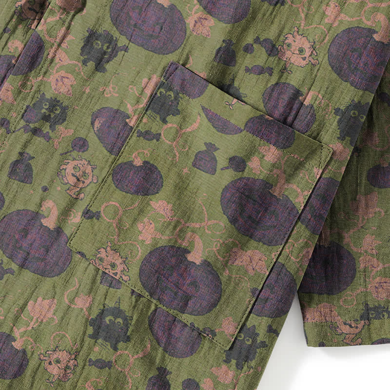 Set pigiama kimono retrò con zucca di Halloween - image 11
