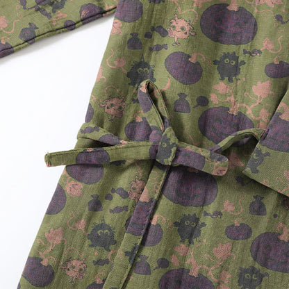 Set pigiama kimono retrò con zucca di Halloween - image 12