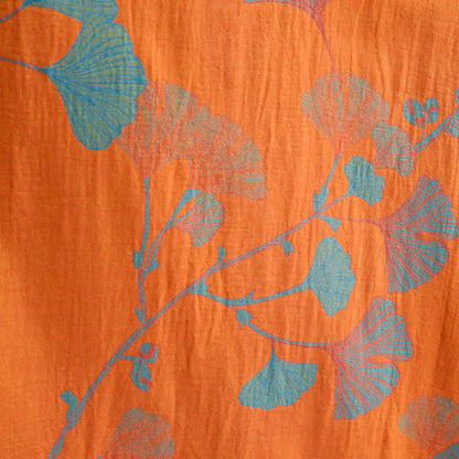 Kimono in cotone con foglie di ginkgo in stile retrò - image 7