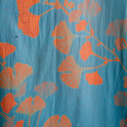 Kimono in cotone con foglie di ginkgo in stile retrò - image 15