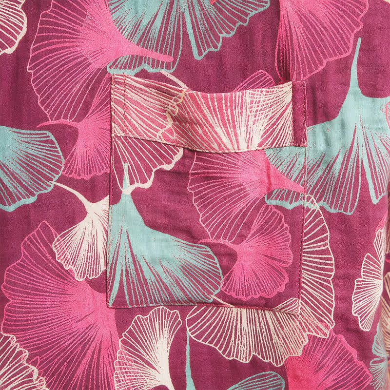 Kimono artistico con foglie di ginkgo, vestaglia da casa - image 4