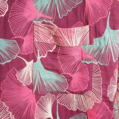 Kimono artistico con foglie di ginkgo, vestaglia da casa - image 4