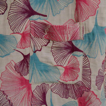 Kimono artistico con foglie di ginkgo, vestaglia da casa - image 9