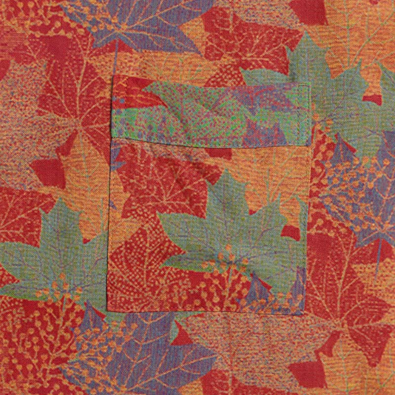 Kimono in cotone con motivo a foglie d'acero autunnali - image 4