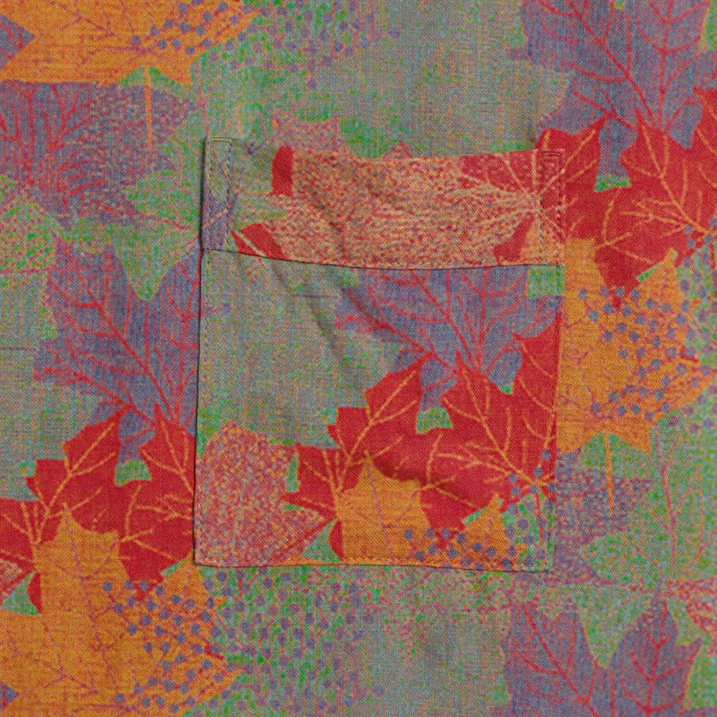 Kimono in cotone con motivo a foglie d'acero autunnali - image 10
