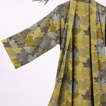 Kimono in cotone con motivo a foglie d'acero autunnali - image 20