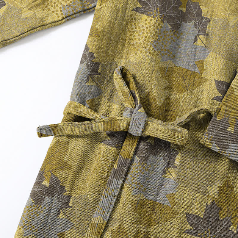 Set pigiama kimono in cotone con motivo foglia d'acero - image 19
