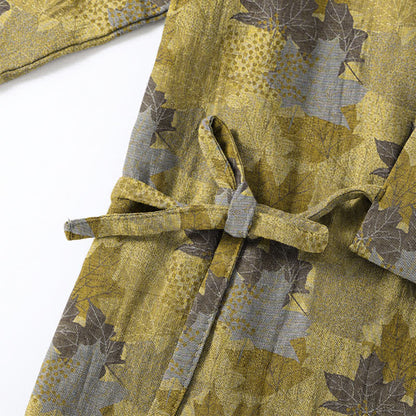 Set pigiama kimono in cotone con motivo foglia d'acero - image 19