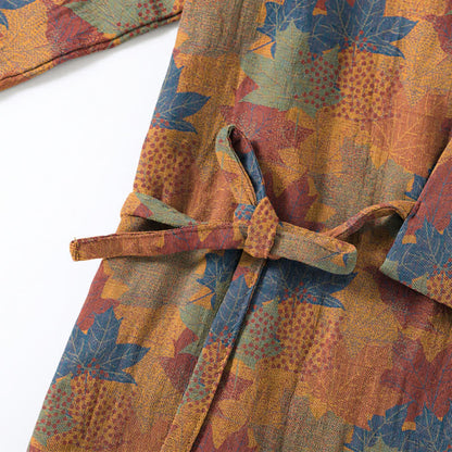 Set pigiama kimono in cotone con motivo foglia d'acero - image 35