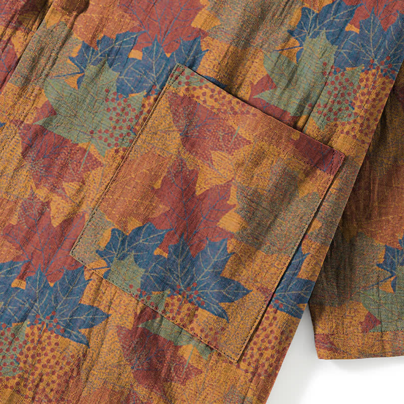 Set pigiama kimono in cotone con motivo foglia d'acero - image 36