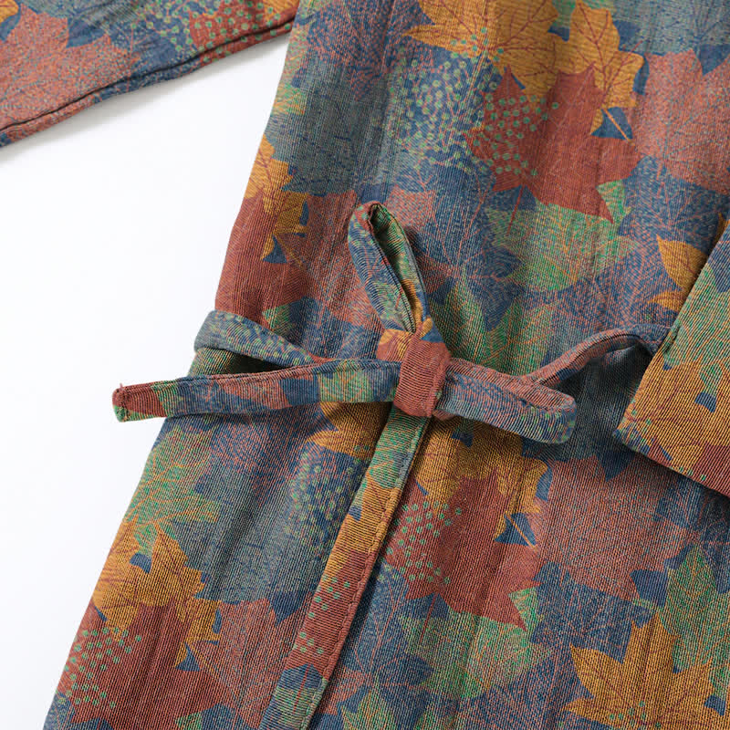 Set pigiama kimono in cotone con motivo foglia d'acero - image 43