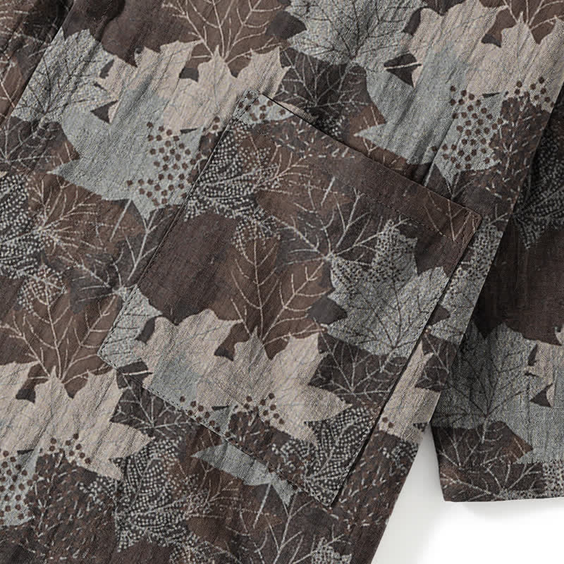 Set pigiama kimono in cotone con motivo foglia d'acero - image 52