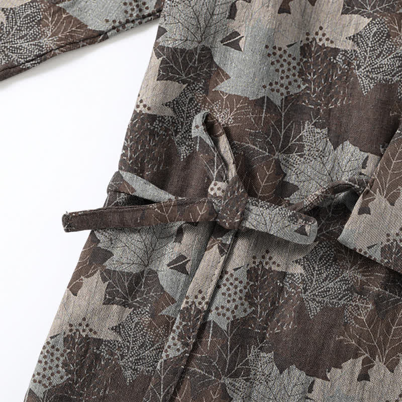 Set pigiama kimono in cotone con motivo foglia d'acero - image 51