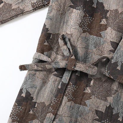 Set pigiama kimono in cotone con motivo foglia d'acero - image 59