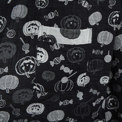 Kimono in cotone con motivo zucca di Halloween e caramelle - image 6